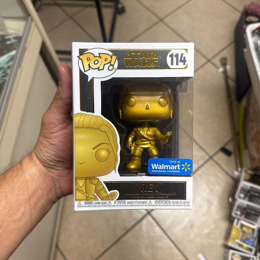 Funko Pop! Star Wars Rey Gold Metallic Walmart Exclusive #114